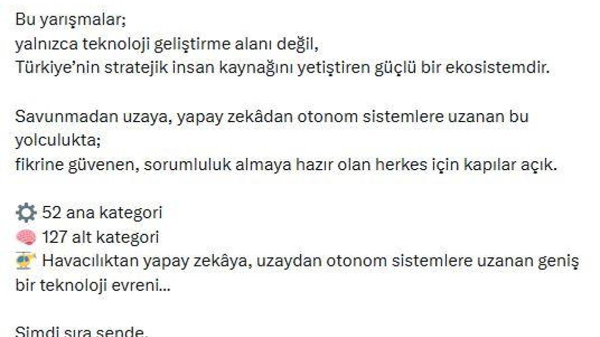 Haluk Görgün'den 'TEKNOFEST 2026' paylaşımı