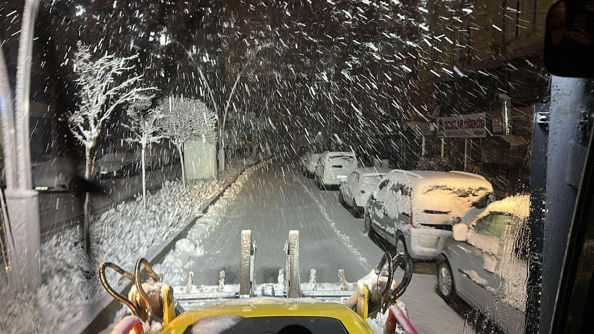 Mardin'de kar yağışı etkili oldu