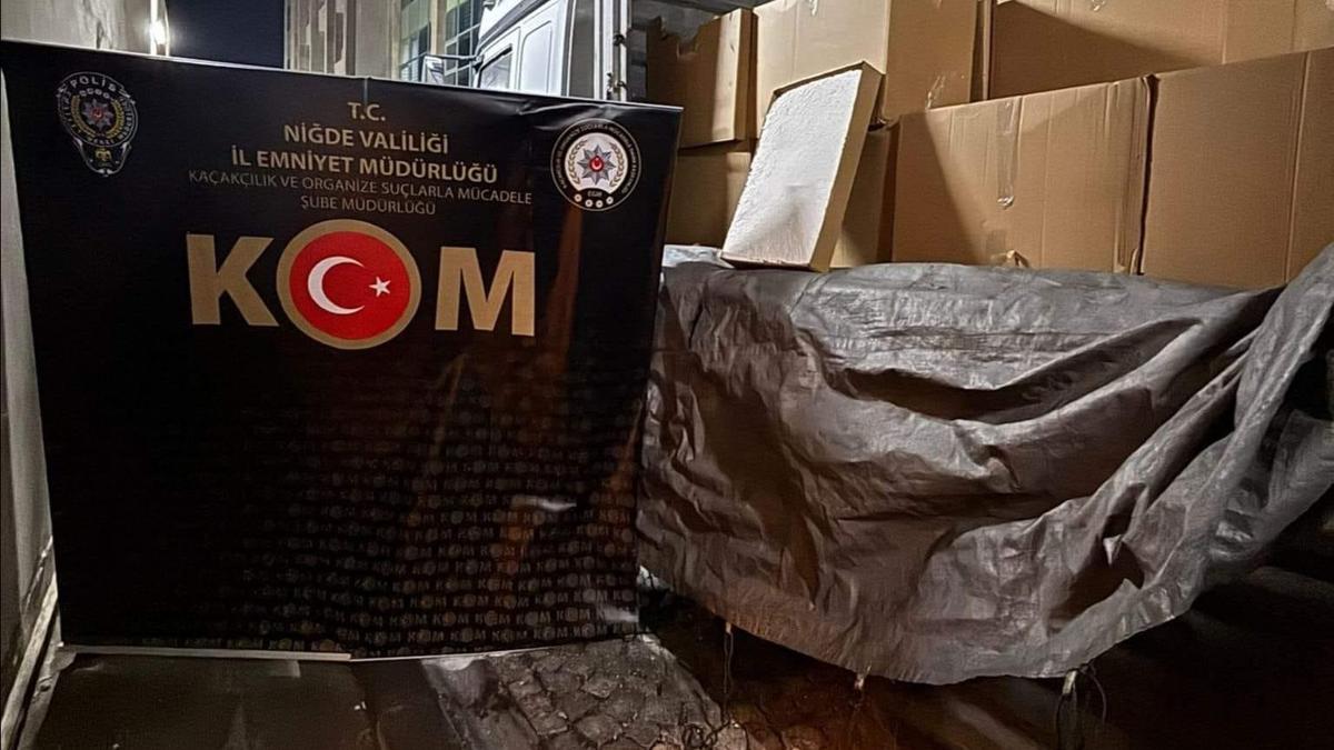 Niğdede 875 bin adet makaron ele geçirildi