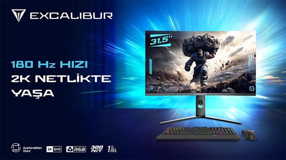 Üstün Çözünürlük, Sınırları Zorlayan Hız: Excalibur 31.5 2K 180Hz Curved Monitör