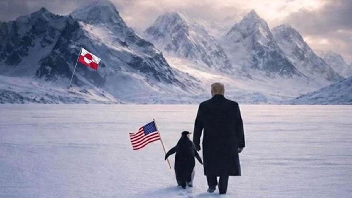 Beyaz Saray sosyal medyayı sallayan akıma Trump ile katıldı: 'Nihilist penguen'li Grönland göndermesi