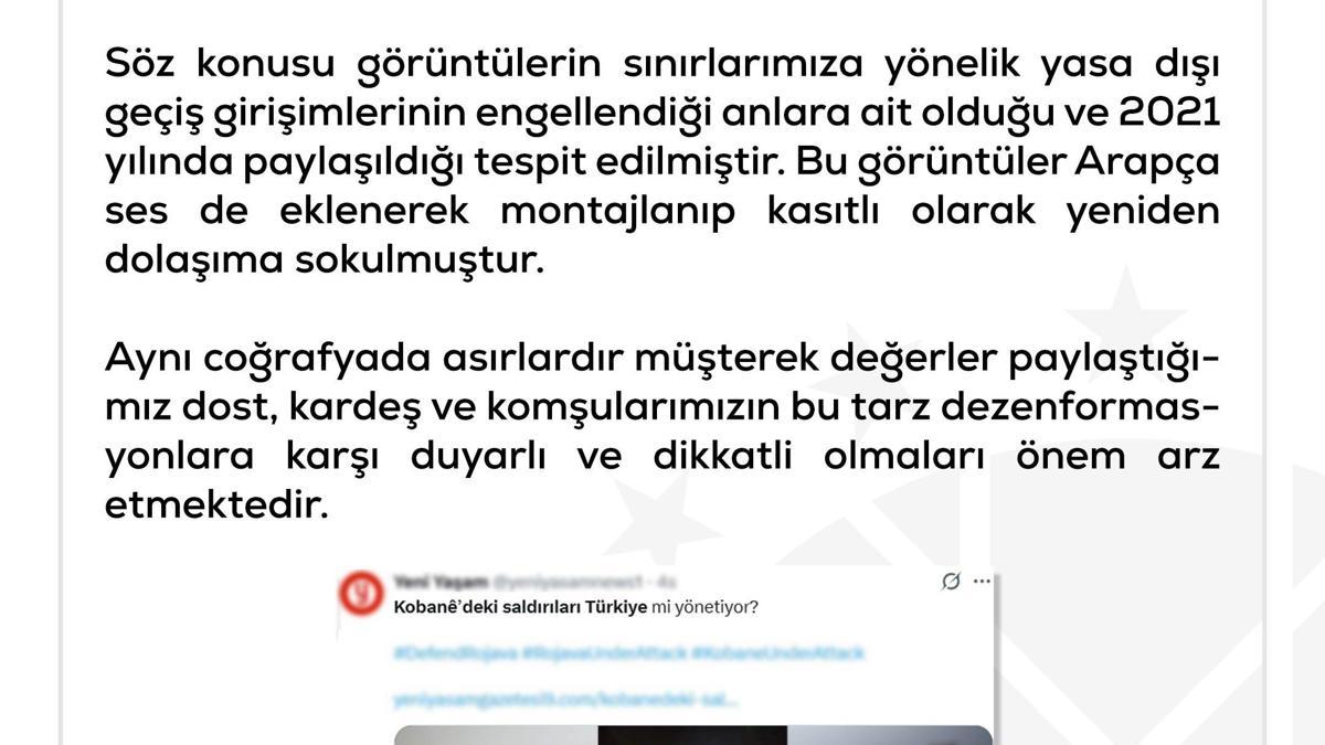 DMM: Suriye ordusunun yürüttüğü operasyonların Şam hükümetine ait bir karargahtan Türkçe talimatlarla koordine edildiği iddiası doğru değildir