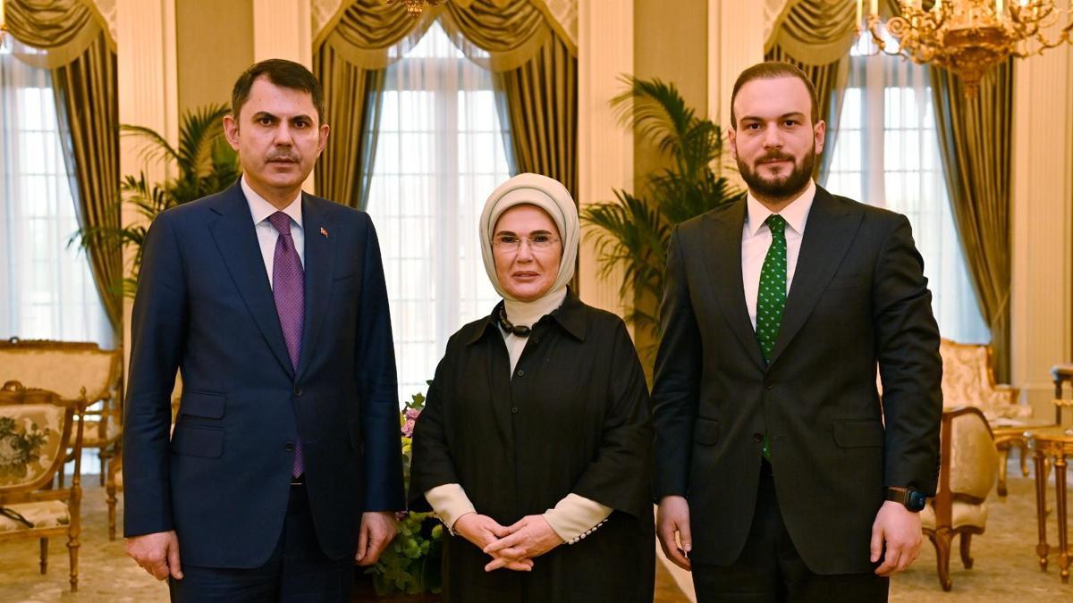 Emine Erdoğan, Bakan Kurum ve Ağırbaş'ı kabul etti