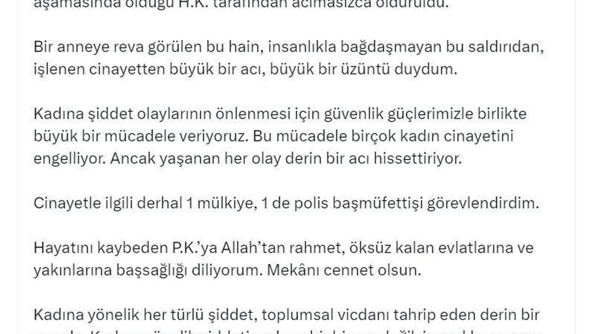 Bakan Yerlikaya: Manisa'daki cinayetle ilgili mülkiye ve polis başmüfettişi görevlendirdim