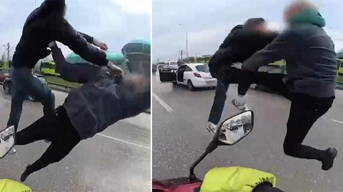 Görüntüler Bursa'dan! Tekme ve yumruklar havada uçuştu