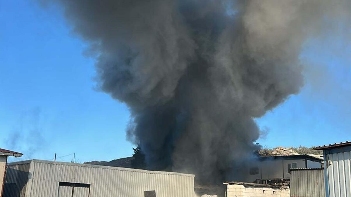Bodrum'da işçilerin kaldığı konteynerde yangın