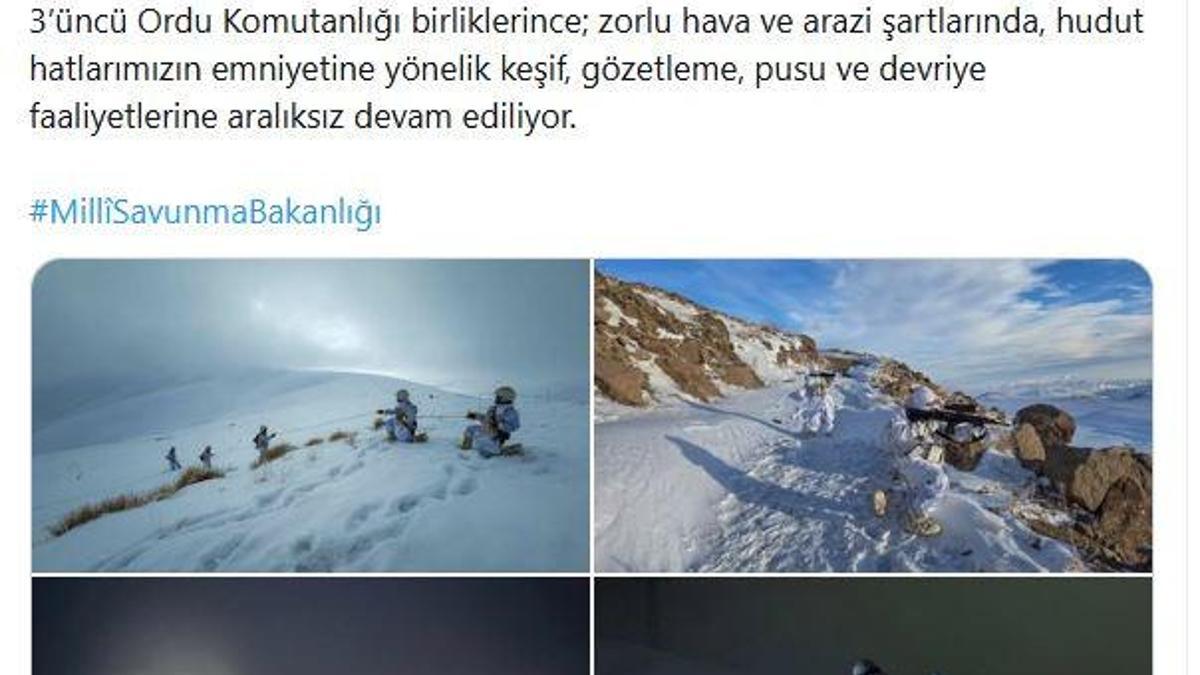 Mehmetçikten karlı arazide hudut güvenliği faaliyeti