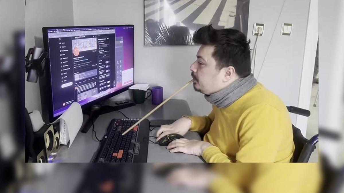 Bir çubukla hayata tutundu