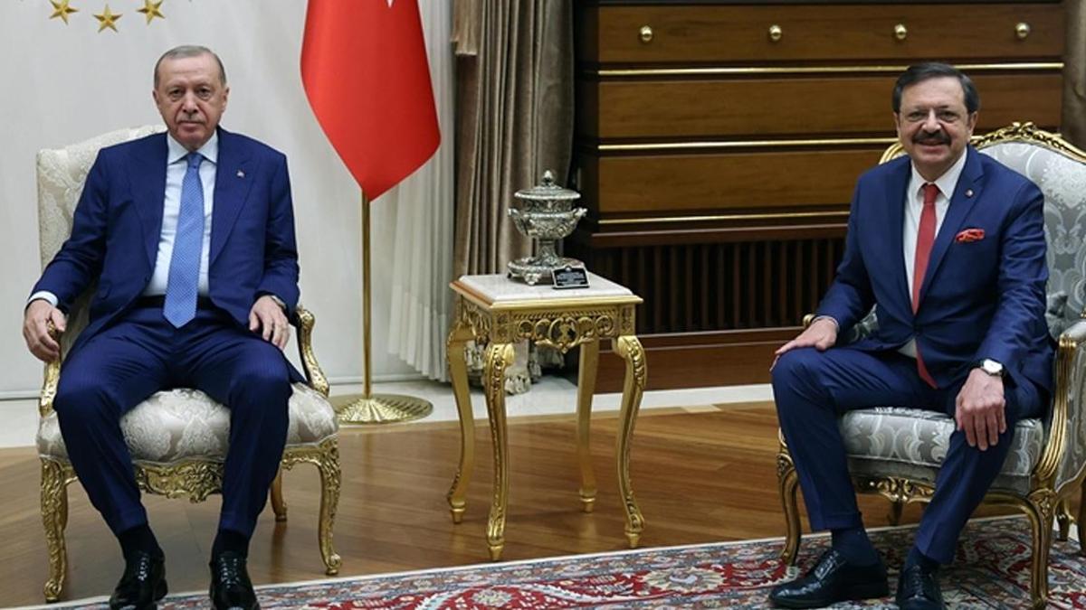 Cumhurbaşkanı Erdoğan TOBB Başkanı Hisarcıklıoğlu'nu kabul etti