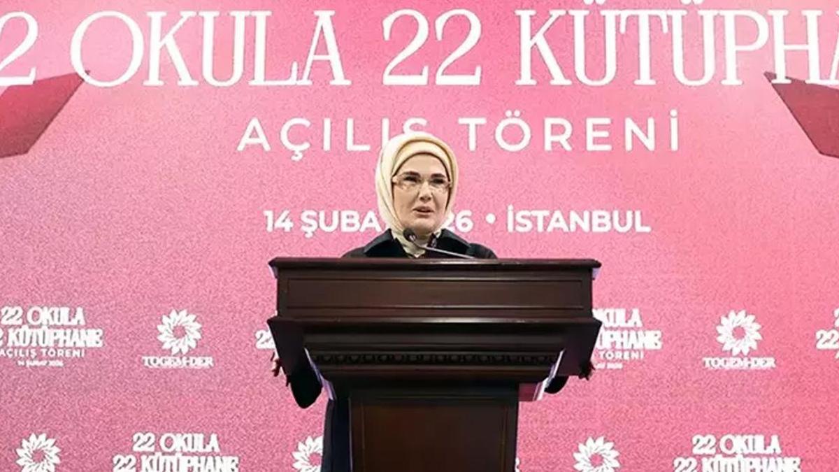 TOGEMDER'den '22 Okula 22 Kütüphane' projesi: Emine Erdoğan: Kütüphane okulların kalbidir, ruhudur, can damarıdır