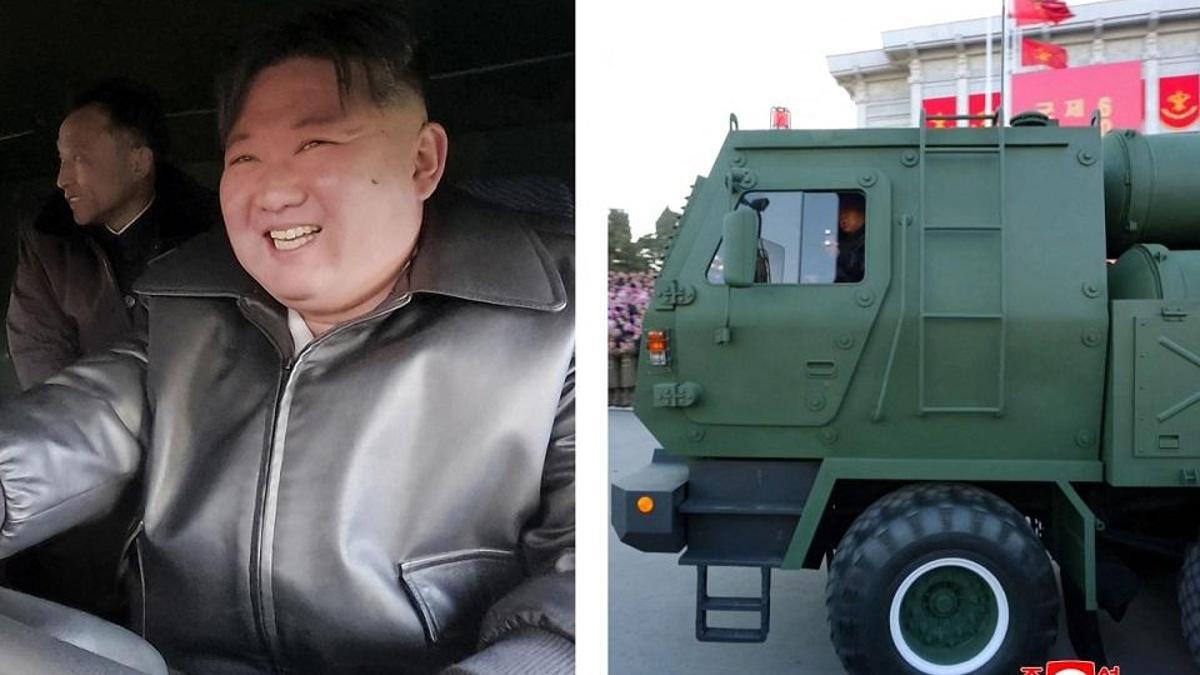 Kuzey Kore'de nükleer şov! Kim Jong Un roketatarın direksiyonuna geçti