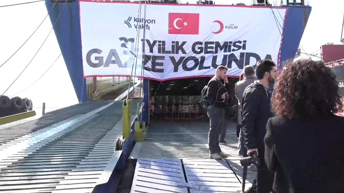21. İyilik Gemisi Gazze’ye uğurlandı