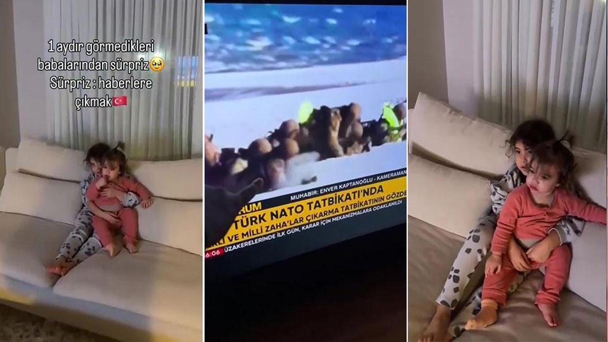 1 ay görmedikleri babalarını CNN TÜRK'te izlediler