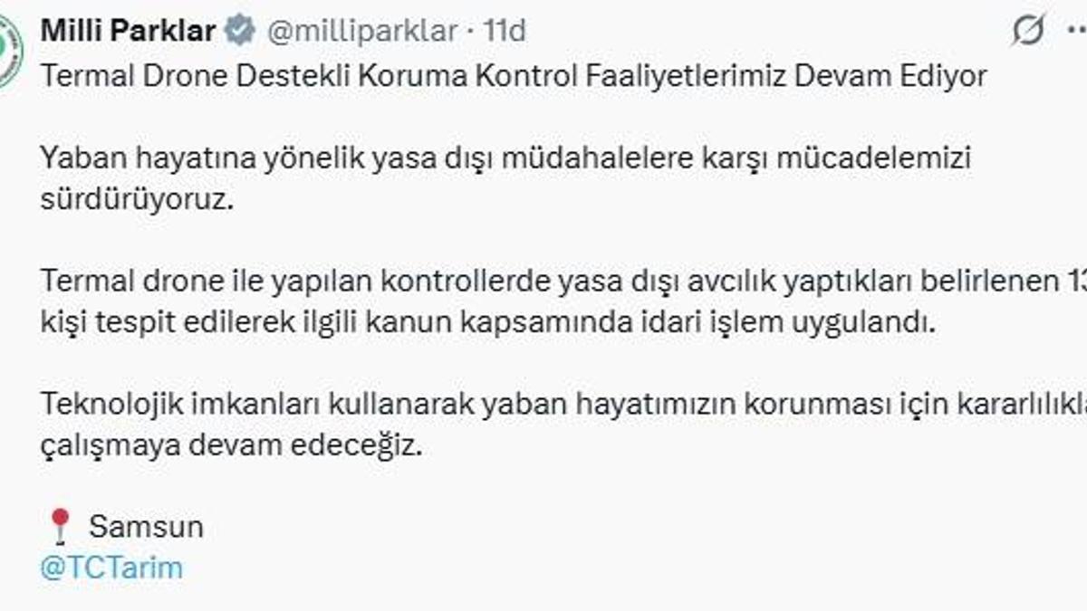 Yasa dışı avcılık yapan 13 kişiye idari işlem