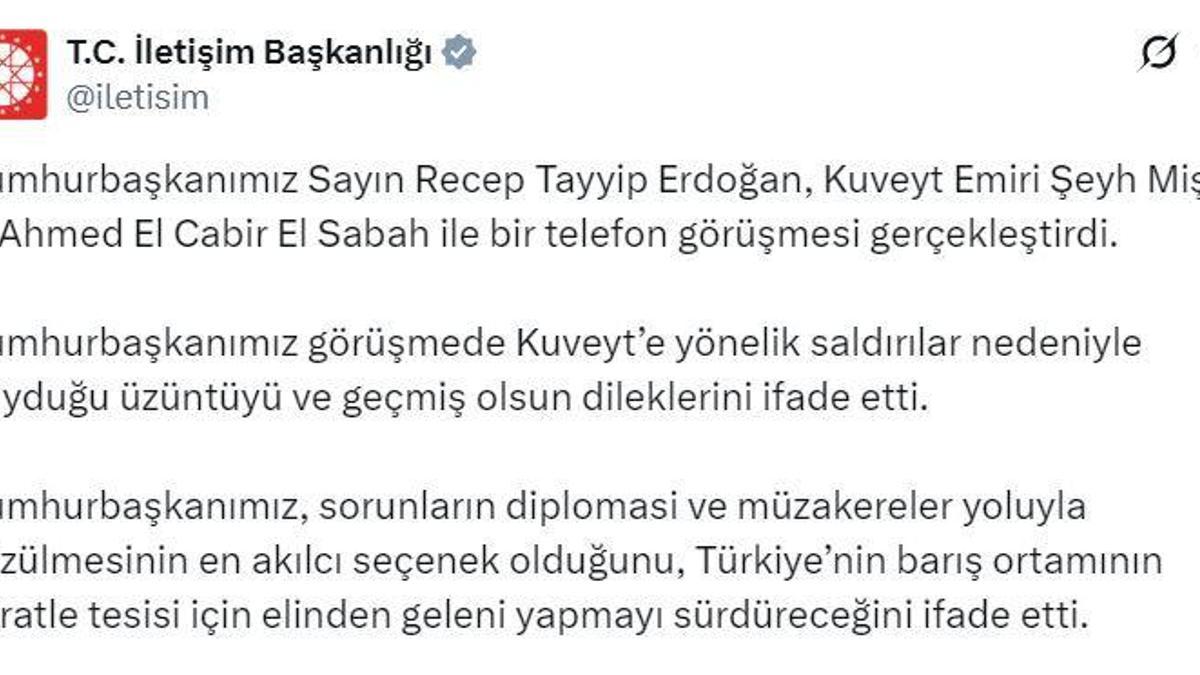 Cumhurbaşkanı Erdoğan, Kuveyt Emiri El Sabah ile görüştü