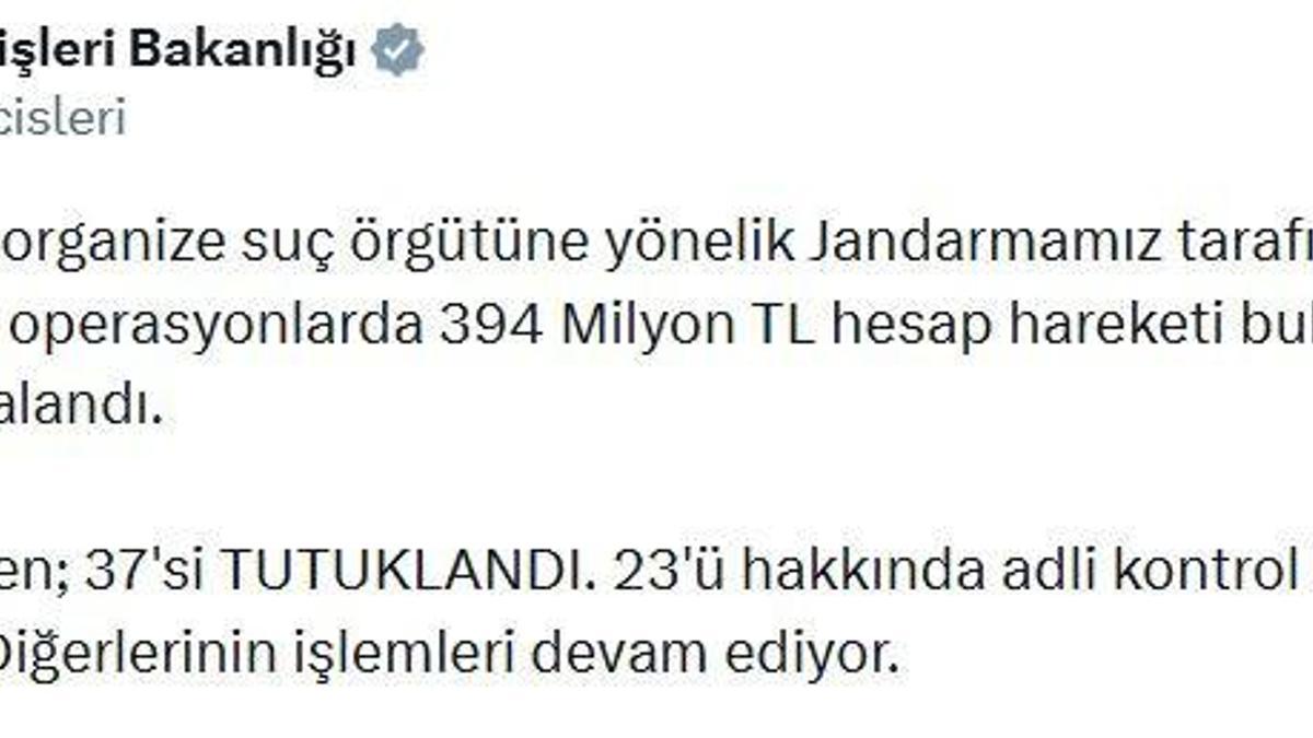 6 ilde organize suç örgütlerine yönelik operasyon; 37 tutuklama