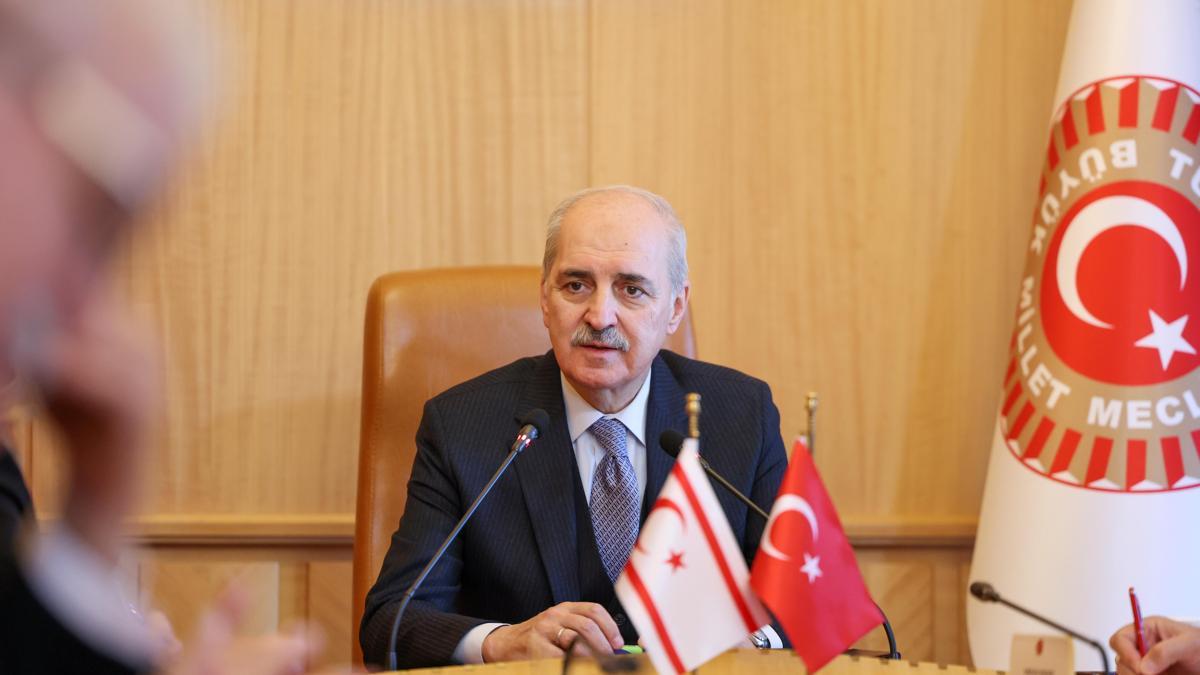 Kurtulmuş, KKTC-Türkiye Parlamentolar Arası Dostluk Grubu Başkanı Canaltay'ı kabul etti