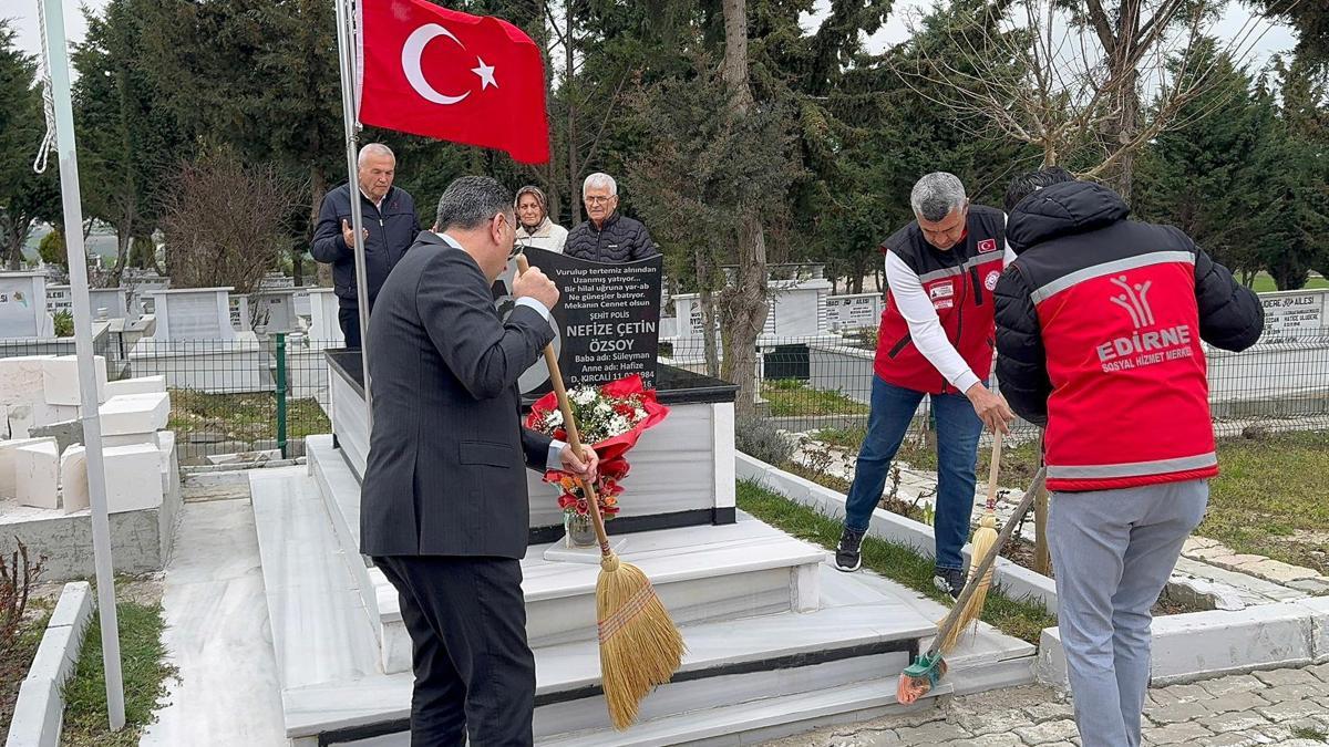 Edirnede şehit kabirlerinde temizlik seferberliği
