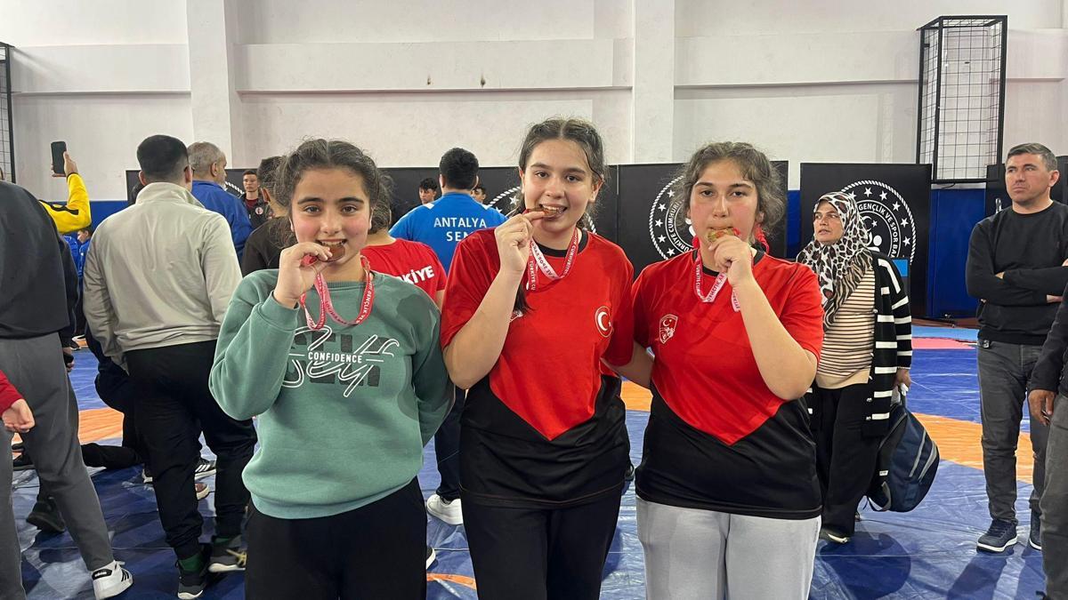 Kadınlardan güreşte 3 madalya