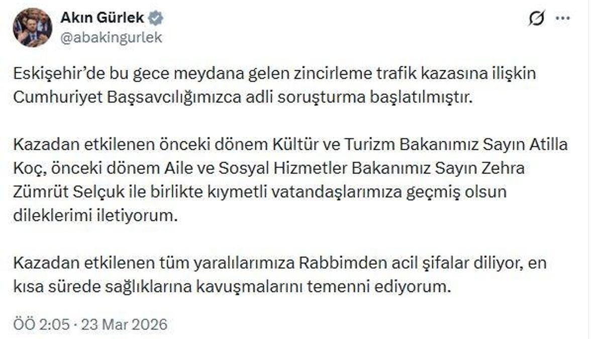 Eskişehir'de meydana gelen zincirleme trafik kazasına ilişkin soruşturma