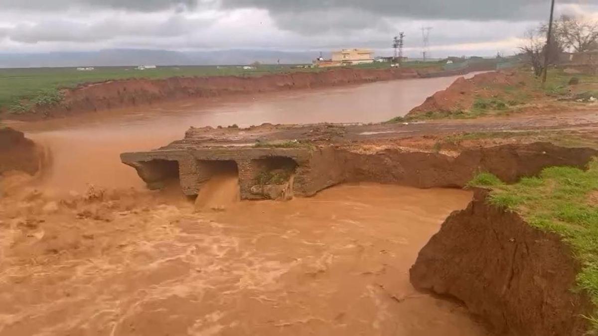 Mardinde sağanak nedeniyle köprü yıkıldı, 'dünyanın en uzun adamı' yolda kaldı