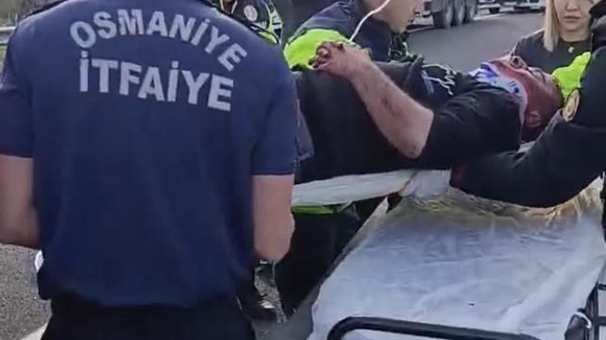 Osmaniyede devrilen kamyonun sürücüsü yaralandı