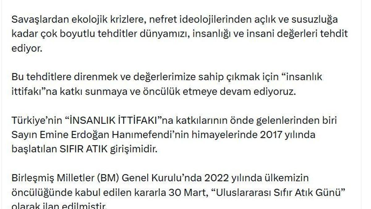 AK Parti'li Çelik: Sıfır Atık Hareketi, küresel bir eylem ve ilham kaynağıdır
