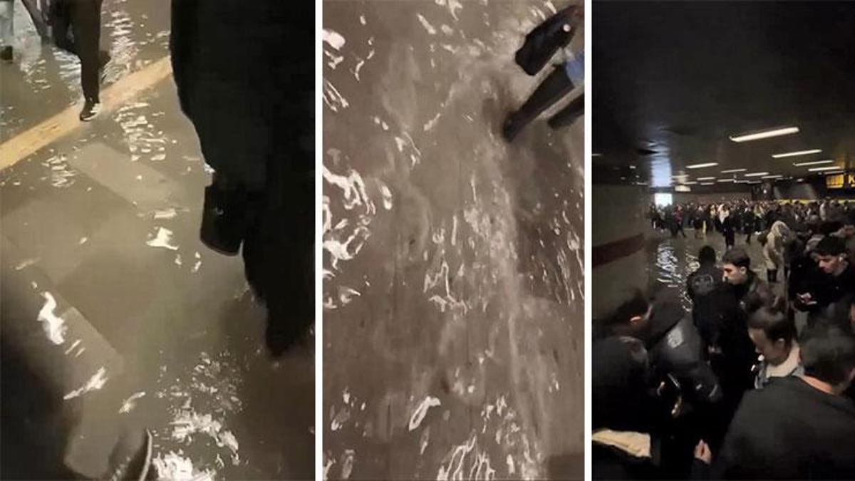 Mecidiyeköy metro alt geçidini su bastı!