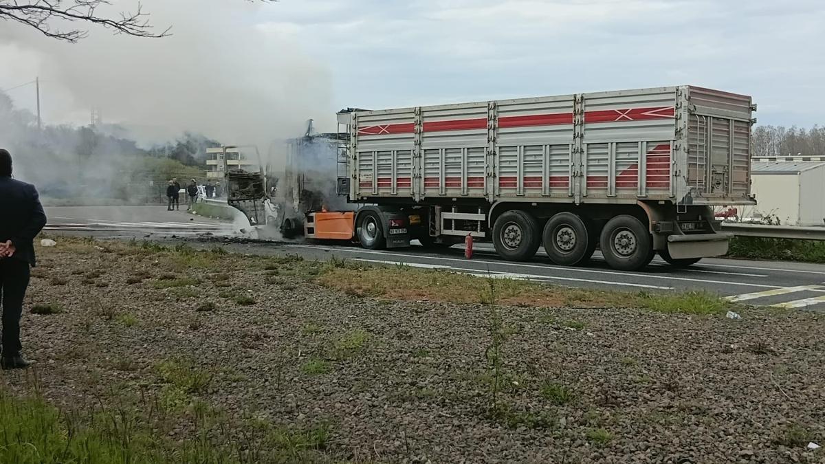 Ordu'da TIR yangını