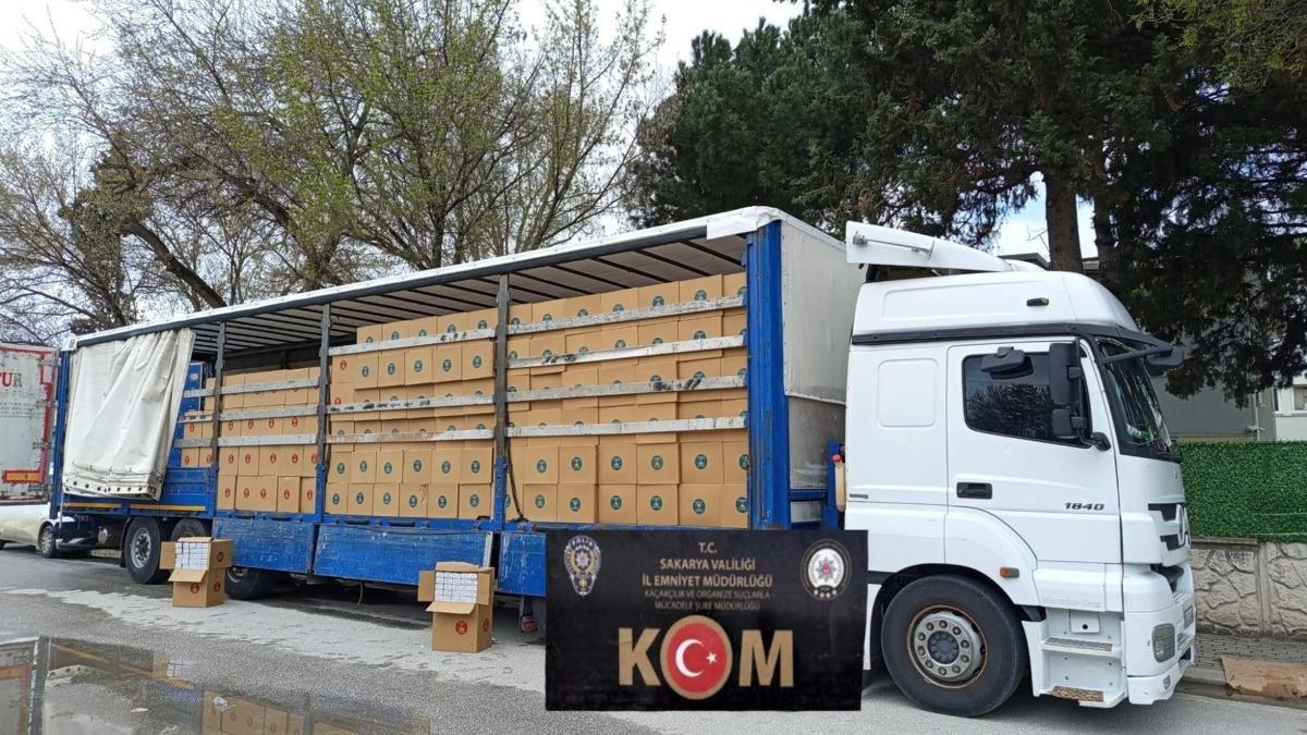 TIR'da 8 milyon adet kaçak makaron ele geçirildi