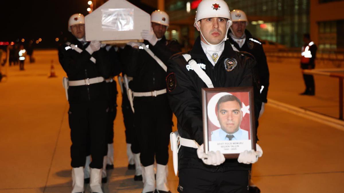 Şehit polis Seçkin Yalçının cenazesi, memleketi Elazığa getirildi