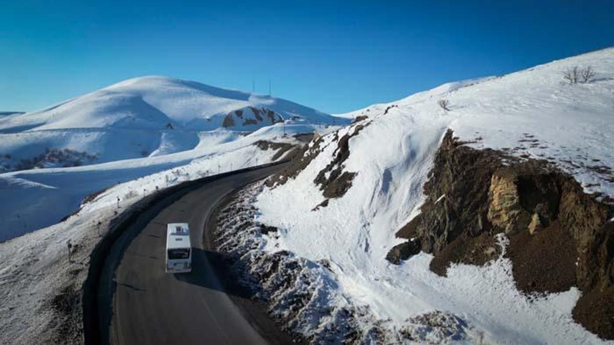 Otobüsleri zorlu kış testine girdi