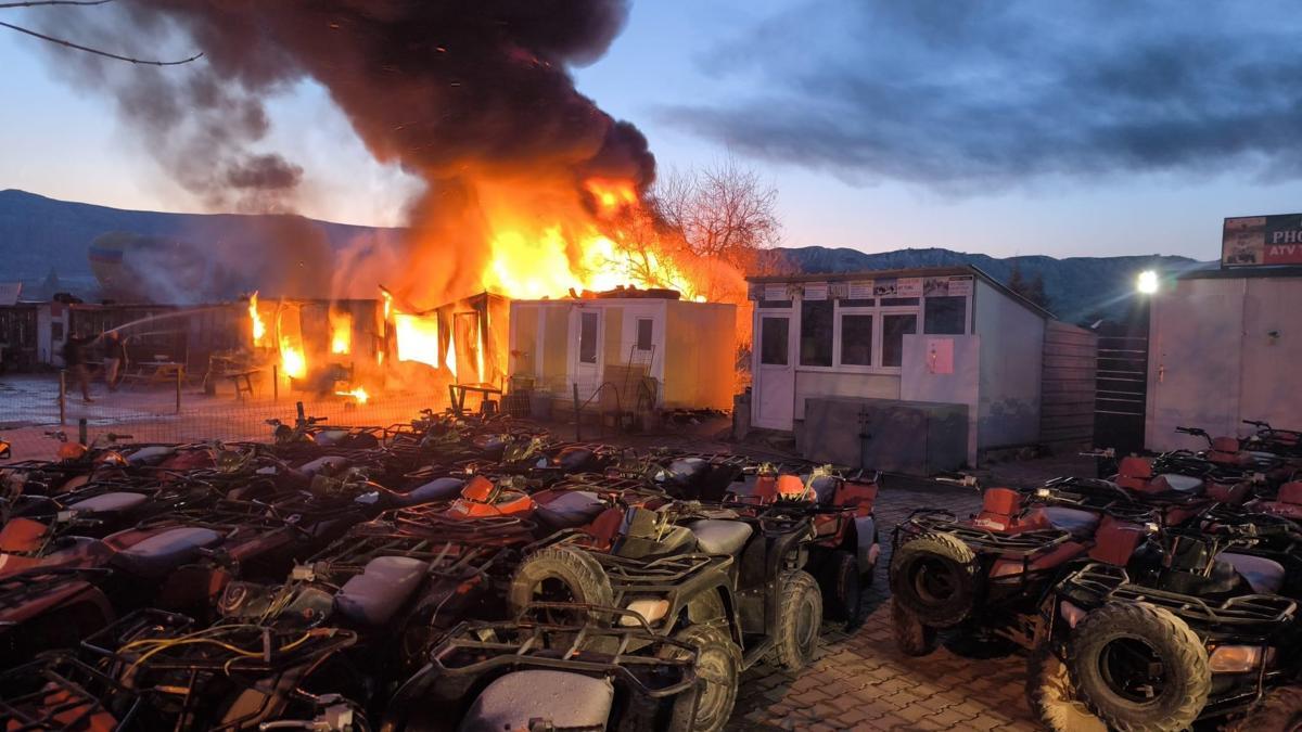 Kapadokya’da ATV işletmesindeki konteynerde yangın çıktı