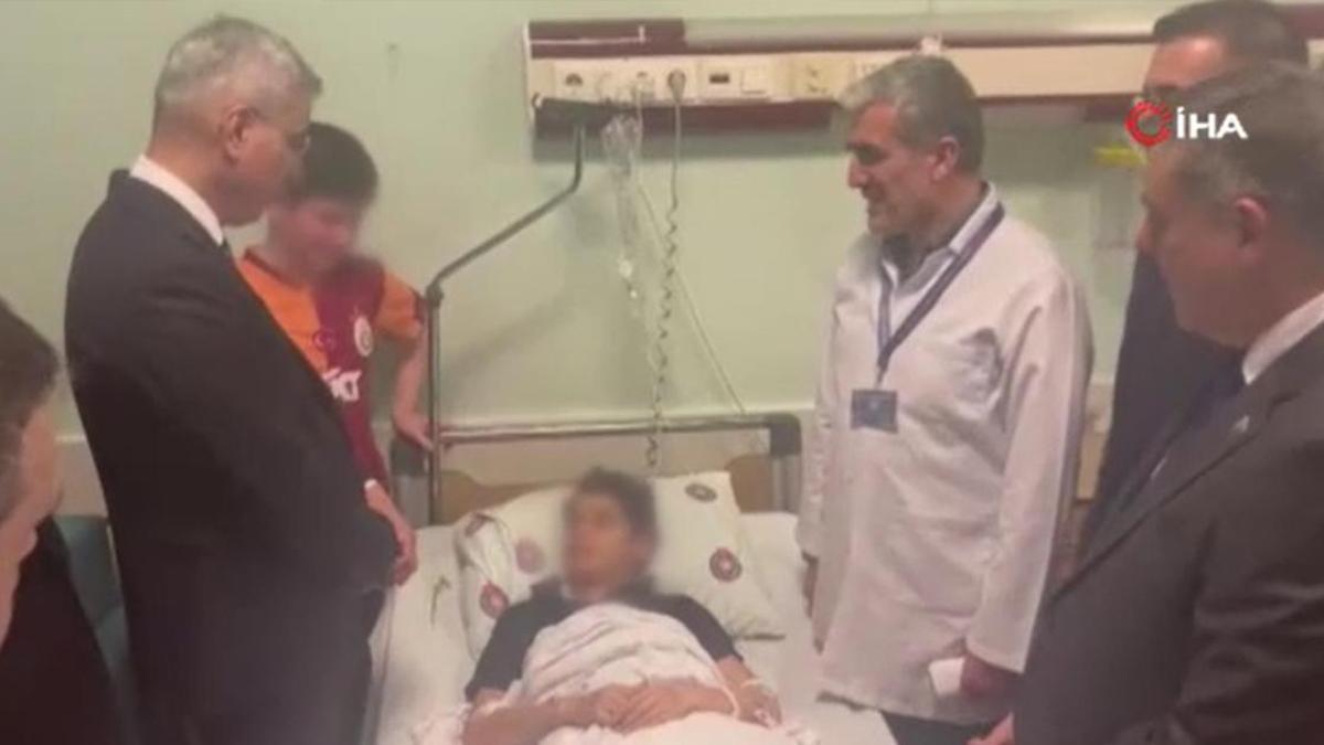 Bakanlar yaralı öğrencileri ziyaret etti