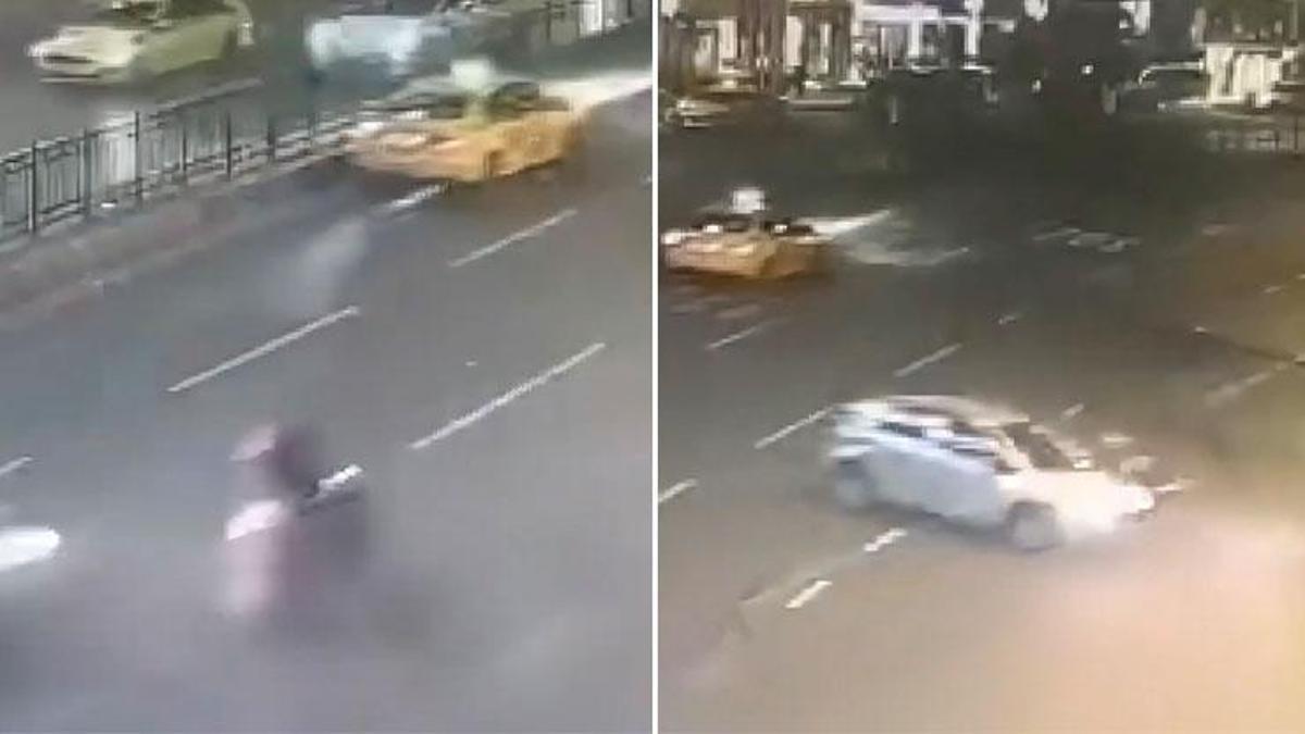 Otomobilin çarptığı motosiklet durağa daldı; 1 ölü 3 yaralı