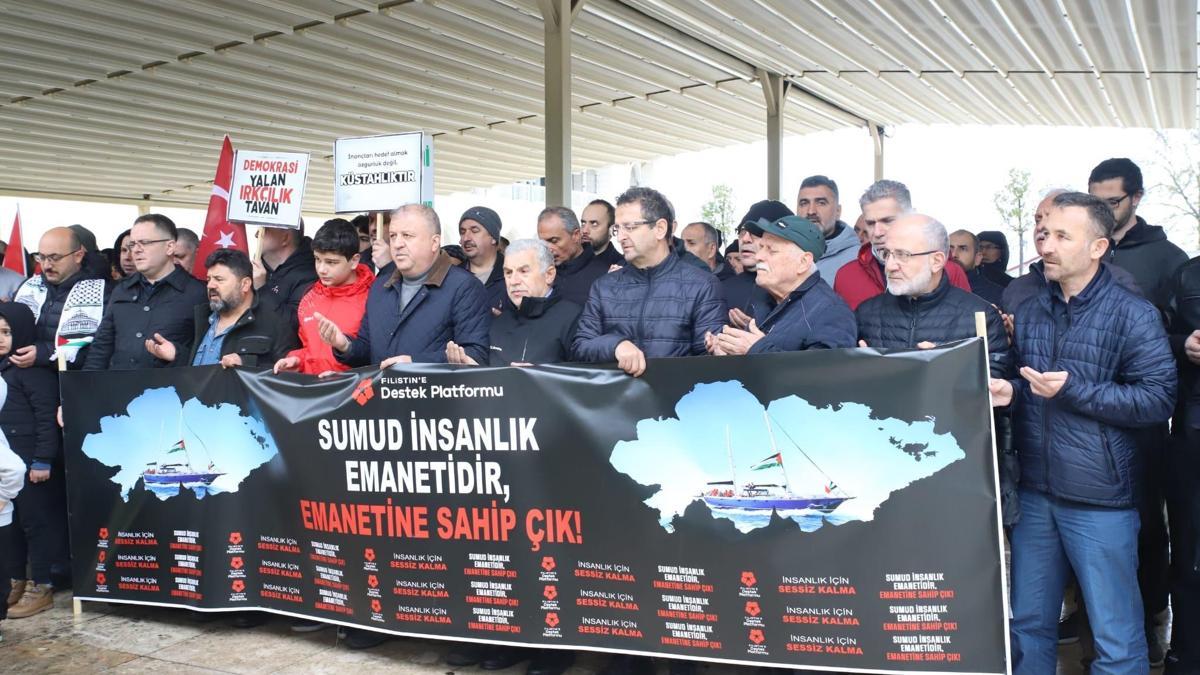 Zonguldakta Sumud Filosuna saldırıya tepki