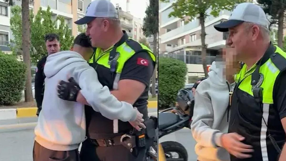 Polise sarılıp ağladı! Ehliyetsiz sürücüye ibretlik ceza