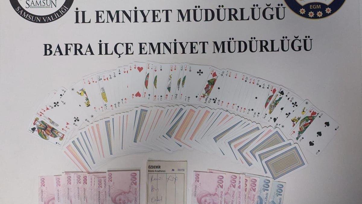 Samsunda kıraathaneye kumar baskını: 5 kişiye 58 bin TL ceza