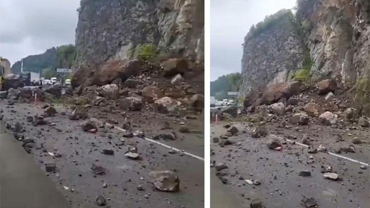 Artvin’de heyelan! Yol ulaşıma kapandı