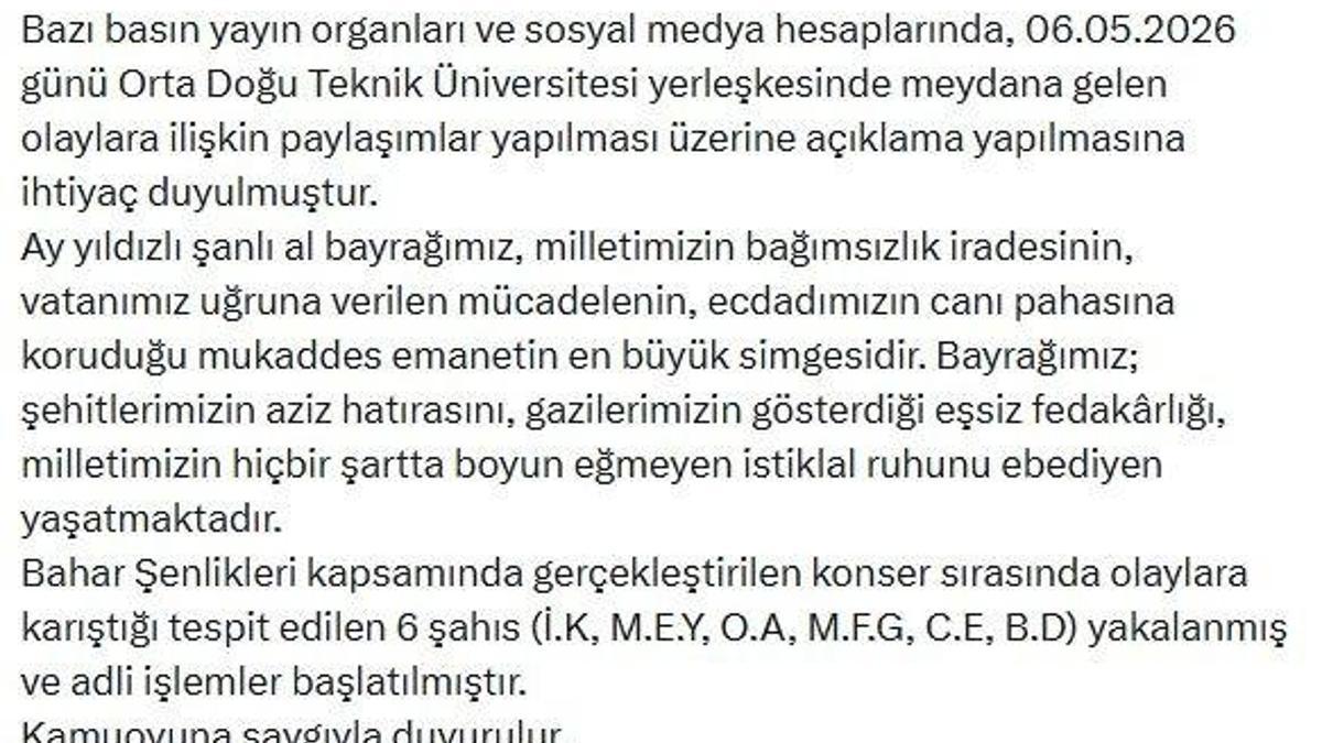 ODTÜ Bahar Şenlikleri'ndeki olaylara 6 gözaltı