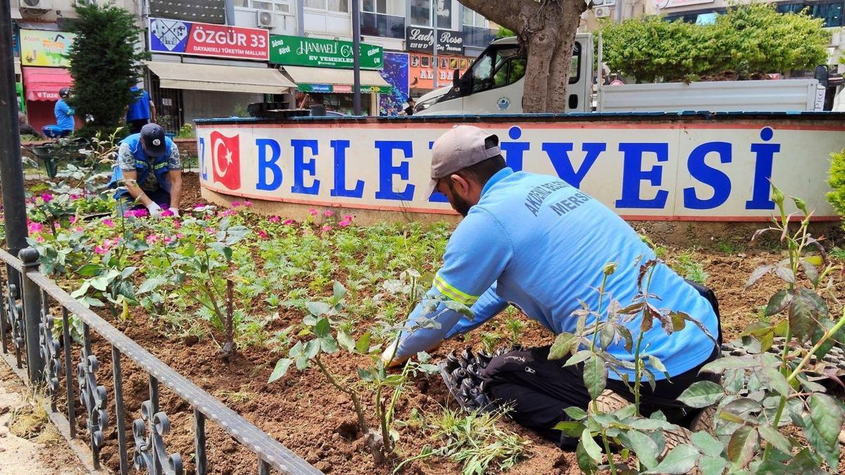 Akdeniz’de parklar çiçekle renkleniyor