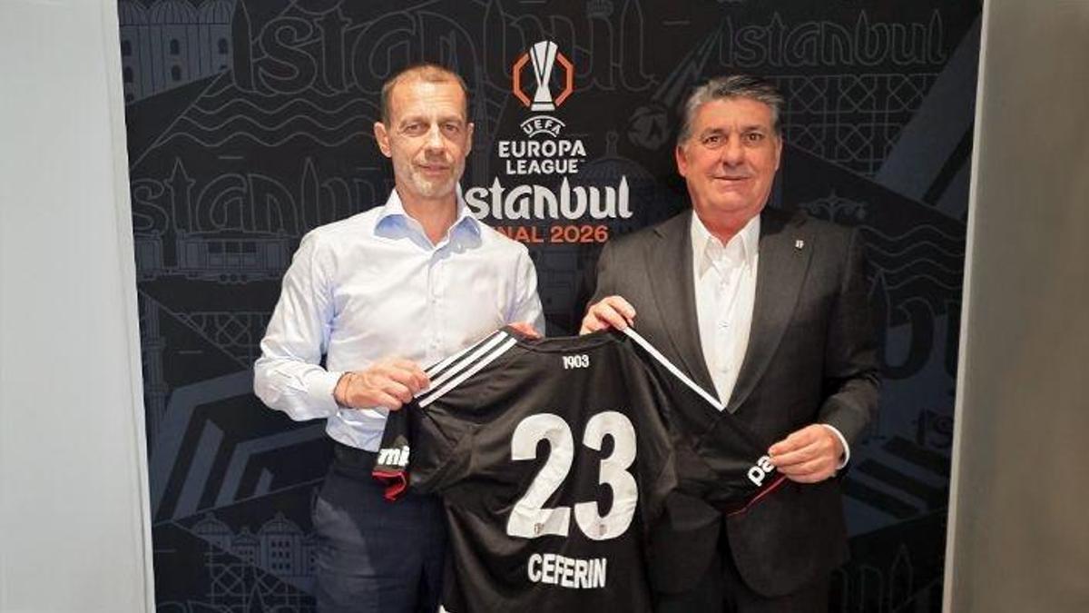 Beşiktaş Başkanı Serdal Adalı, UEFA Başkanı Ceferin'le bir araya geldi