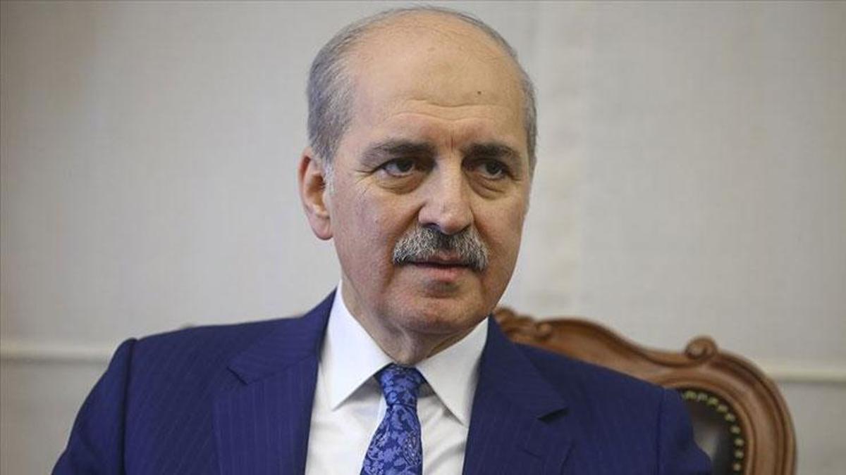 TBMM Başkanı Numan Kurtulmuş açıklama yaparken