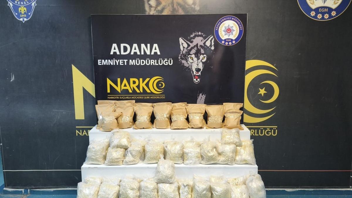 Adana'da 408 bin 235 adet uyuşturucu hap ele geçirildi