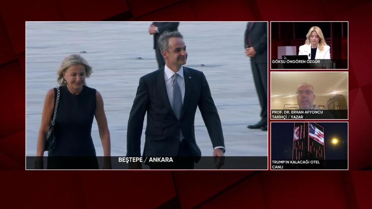 Cumhurbaşkanı Erdoğan, Yunanistan Başbakanı Miçotakis'i mehter marşı eşliğinde karşılıyor.