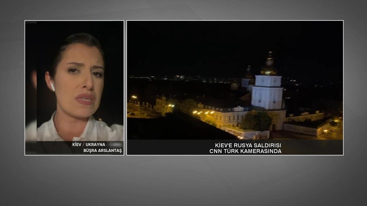 Rusya Kiev'i vurdu: CNN TÜRK yayındaydı | İşte bombalanan sokaklar