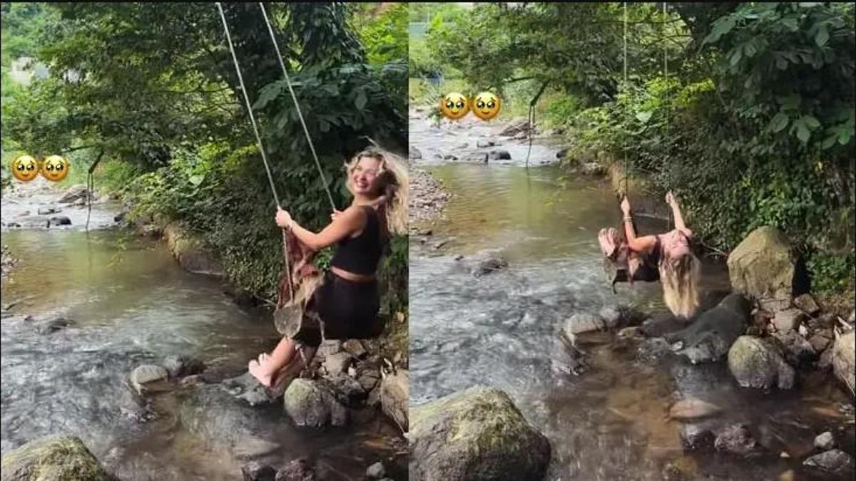 Melisa Döngel’in Rize tatili renkli görüntülere sahne oldu! Şelaleden atladı, horon tepti