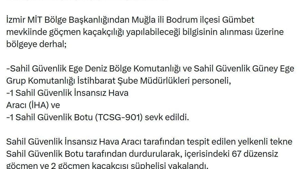 Muğla açıklarında 67 düzensiz göçmen yakalandı haber görseli