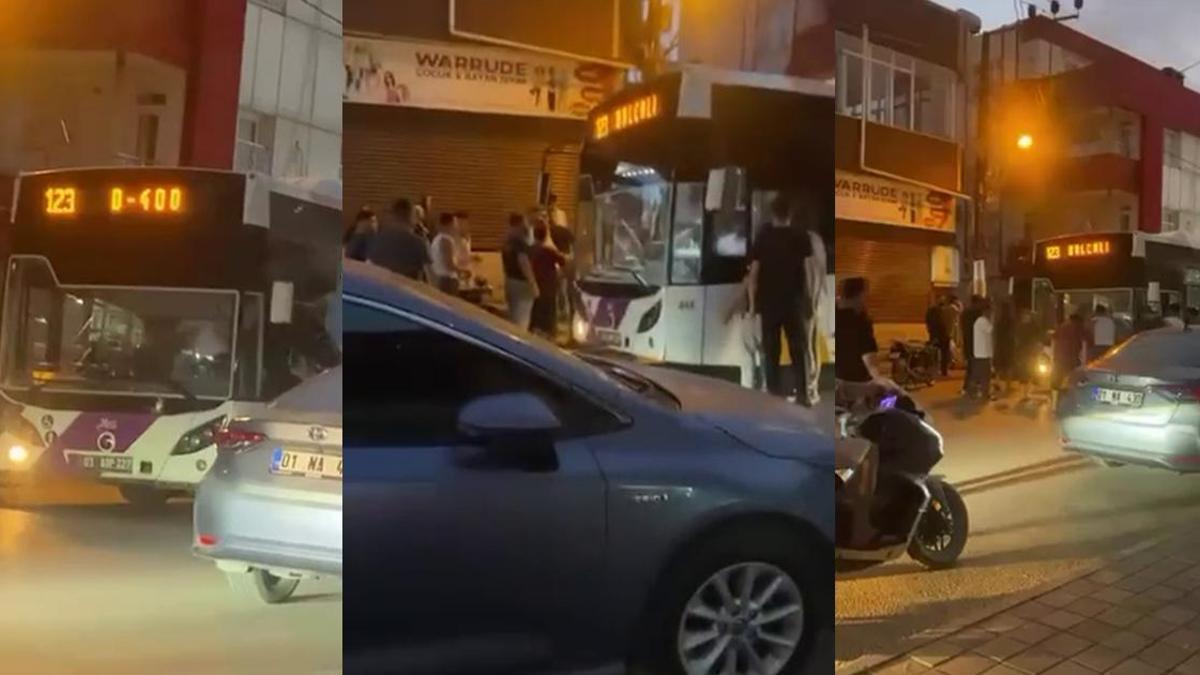 Adana'da 10 kişilik grup yolcu otobüsü şoförüne saldırdı
