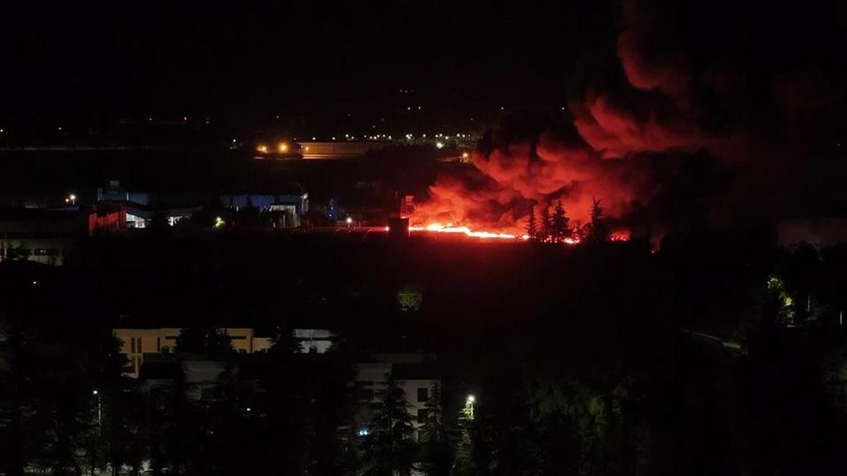 Eskişehir'de TEI yerleşkesinde yangın
